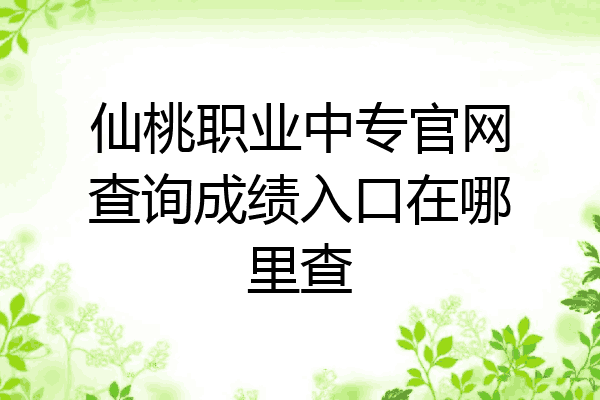仙桃职业中专官网查询成绩入口在哪里查