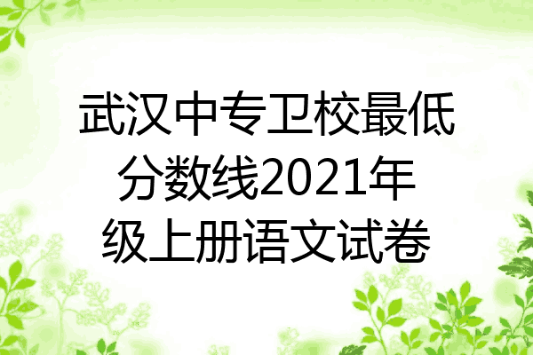 武汉中专卫校最低分数线2021年级上册语文试卷