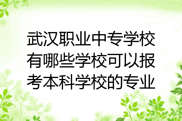 武汉职业中专学校有哪些学校可以报考本科学校的专业