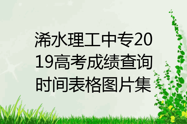 浠水理工中专2019高考成绩查询时间表格图片集