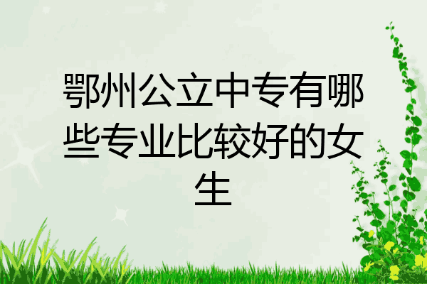 鄂州公立中专有哪些专业比较好的女生