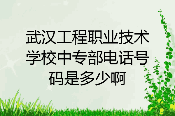 武汉工程职业技术学校中专部电话号码是多少啊