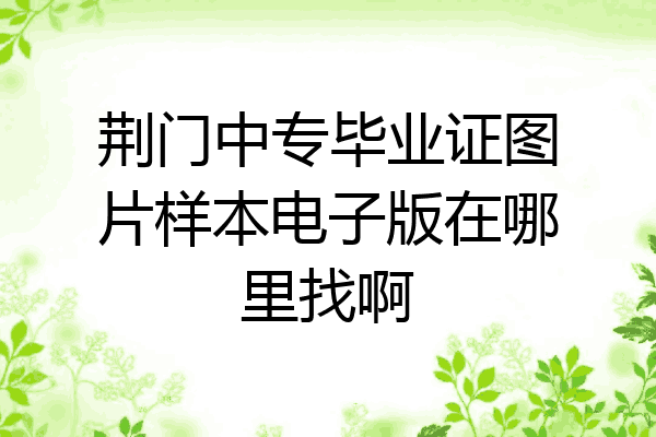 荆门中专毕业证图片样本电子版在哪里找啊