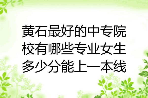 黄石最好的中专院校有哪些专业女生多少分能上一本线