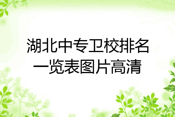 湖北中专卫校排名一览表图片高清