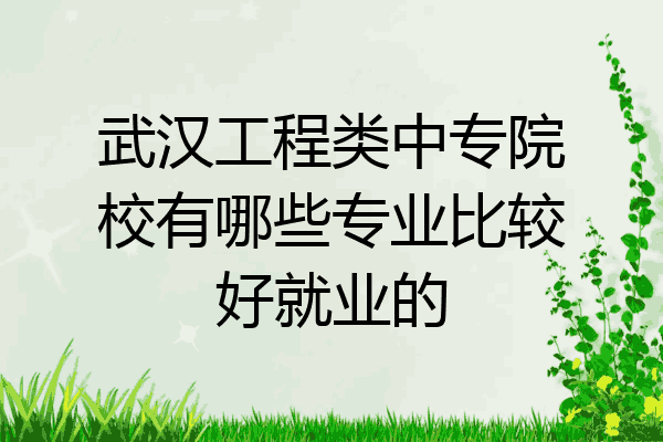 武汉工程类中专院校有哪些专业比较好就业的