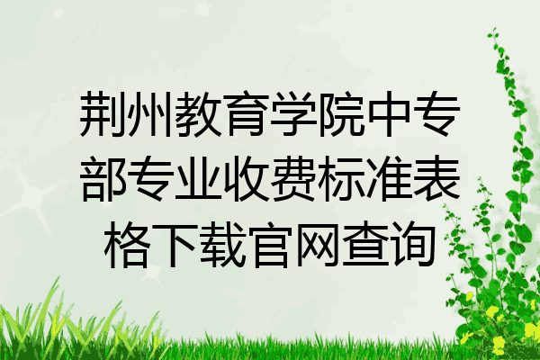荆州教育学院中专部专业收费标准表格下载官网查询
