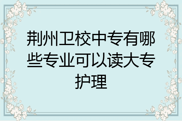 荆州卫校中专有哪些专业可以读大专护理