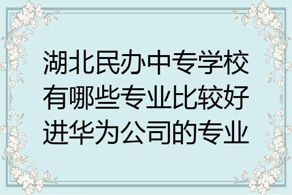 湖北民办中专学校有哪些专业比较好进华为公司的专业