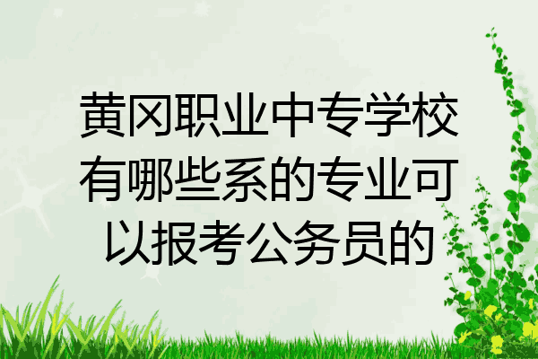 黄冈职业中专学校有哪些系的专业可以报考公务员的