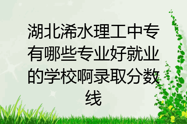 湖北浠水理工中专有哪些专业好就业的学校啊录取分数线