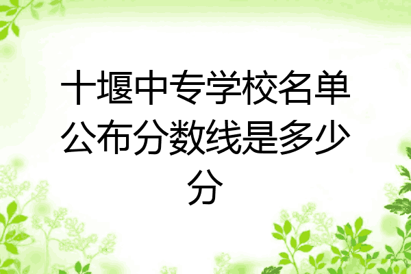 十堰中专学校名单公布分数线是多少分
