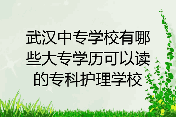 武汉中专学校有哪些大专学历可以读的专科护理学校