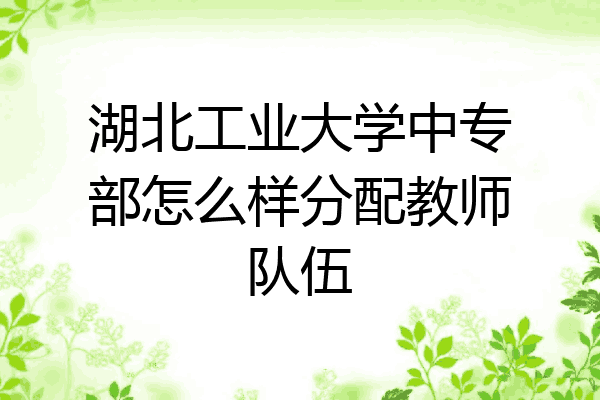湖北工业大学中专部怎么样分配教师队伍