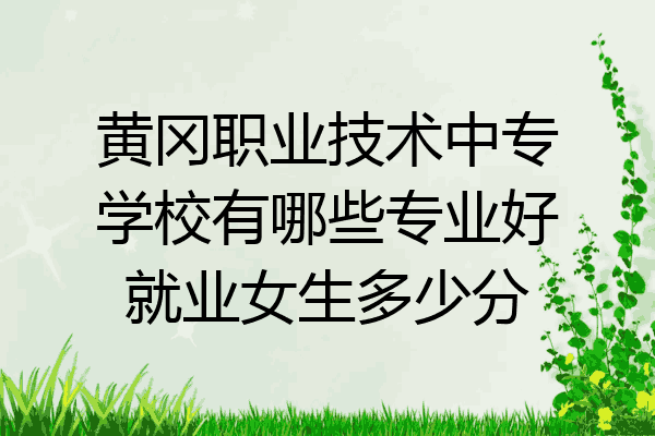 黄冈职业技术中专学校有哪些专业好就业女生多少分