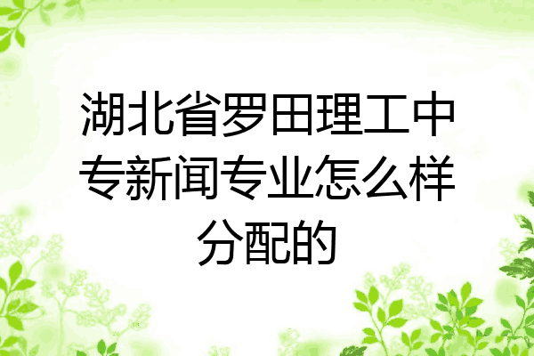 湖北省罗田理工中专新闻专业怎么样分配的