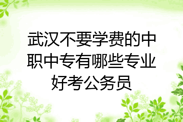 武汉不要学费的中职中专有哪些专业好考公务员