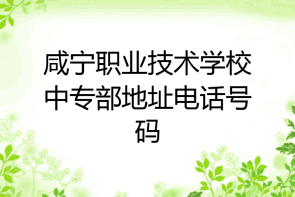 咸宁职业技术学校中专部地址电话号码