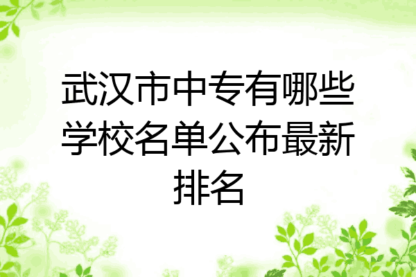 武汉市中专有哪些学校名单公布最新排名
