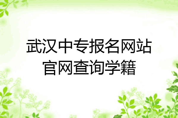 武汉中专报名网站官网查询学籍
