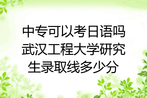 中专可以考日语吗武汉工程大学研究生录取线多少分