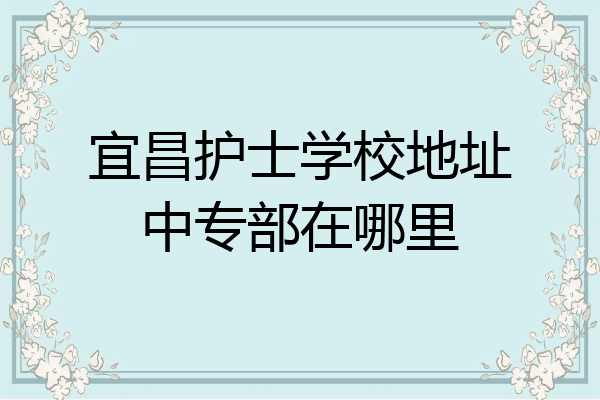 宜昌护士学校地址中专部在哪里