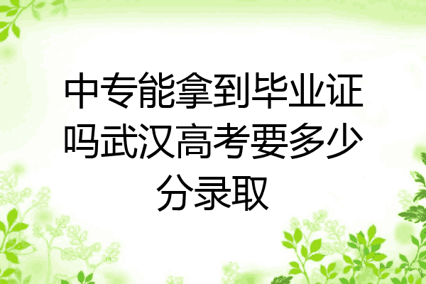 中专能拿到毕业证吗武汉高考要多少分录取