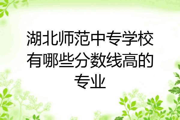 湖北师范中专学校有哪些分数线高的专业