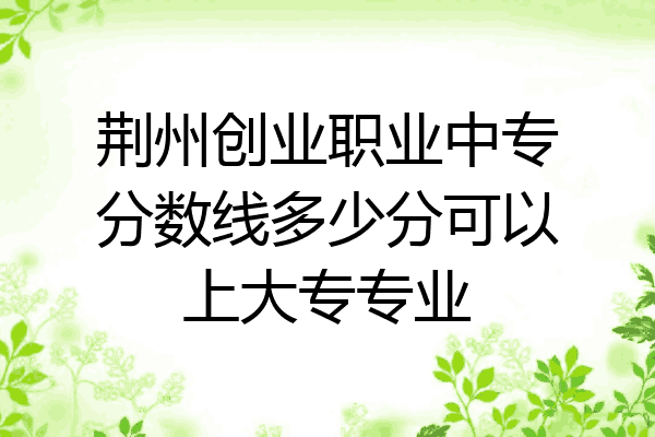 荆州创业职业中专分数线多少分可以上大专专业