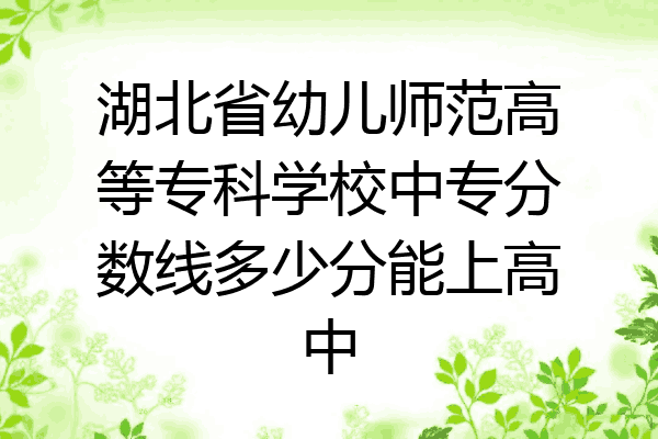 湖北省幼儿师范高等专科学校中专分数线多少分能上高中