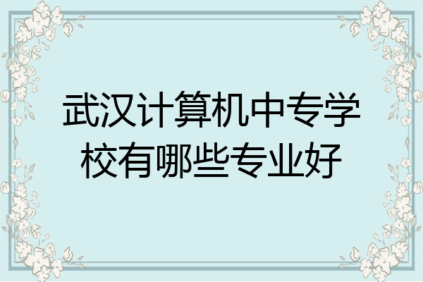 武汉计算机中专学校有哪些专业好