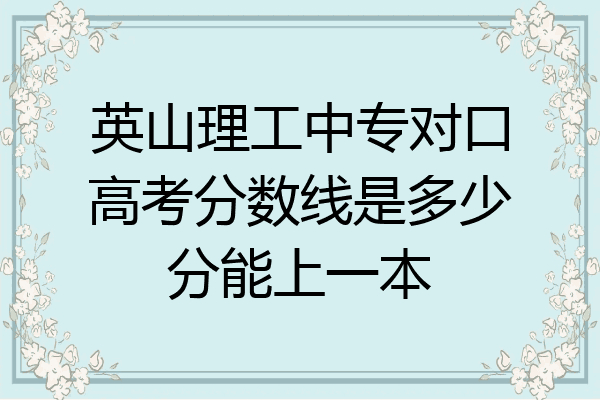 英山理工中专对口高考分数线是多少分能上一本