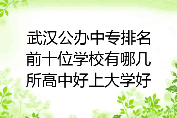武汉公办中专排名前十位学校有哪几所高中好上大学好