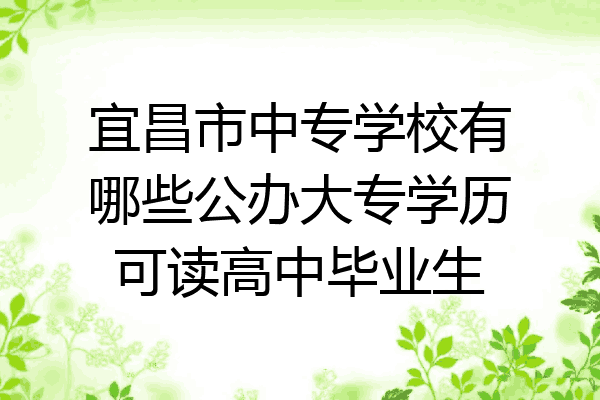 宜昌市中专学校有哪些公办大专学历可读高中毕业生