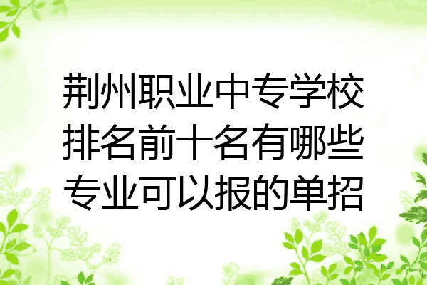 荆州职业中专学校排名前十名有哪些专业可以报的单招