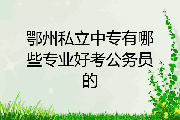鄂州私立中专有哪些专业好考公务员的
