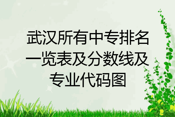 武汉所有中专排名一览表及分数线及专业代码图