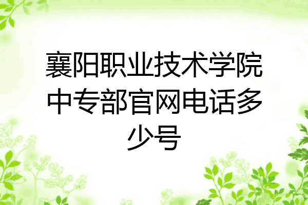襄阳职业技术学院中专部官网电话多少号