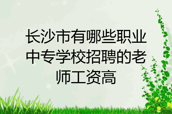长沙市有哪些职业中专学校招聘的老师工资高