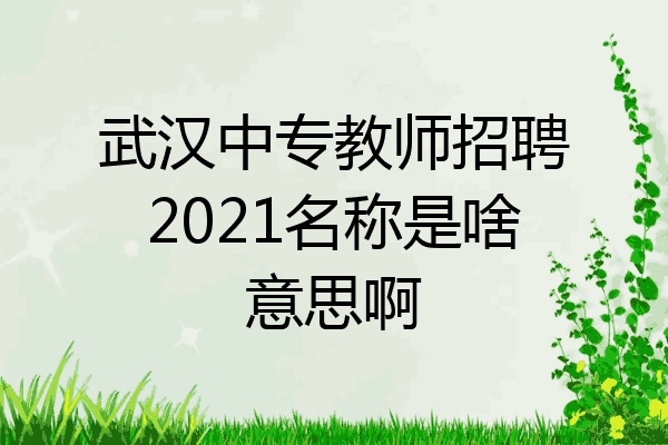武汉中专教师招聘2021名称是啥意思啊