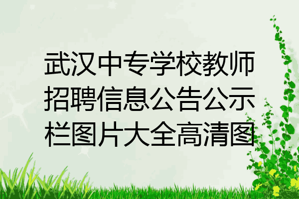 武汉中专学校教师招聘信息公告公示栏图片大全高清图