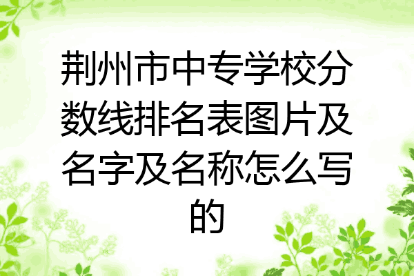 荆州市中专学校分数线排名表图片及名字及名称怎么写的