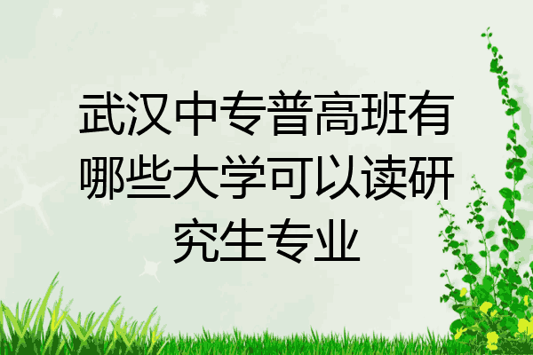 武汉中专普高班有哪些大学可以读研究生专业