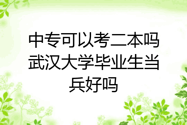 中专可以考二本吗武汉大学毕业生当兵好吗