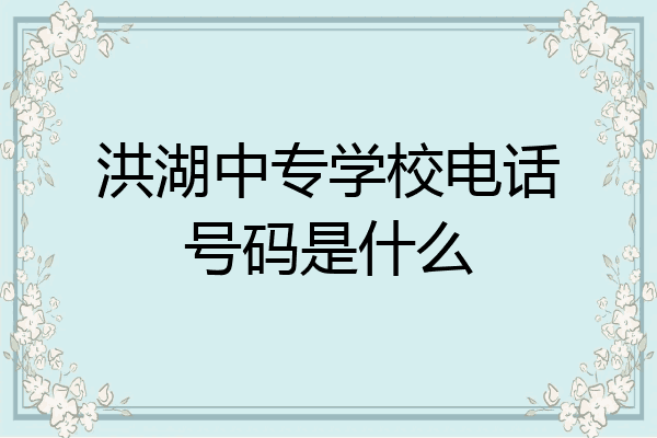 洪湖中专学校电话号码是什么
