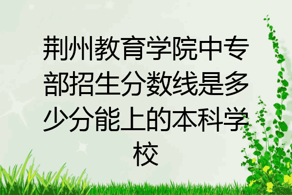 荆州教育学院中专部招生分数线是多少分能上的本科学校