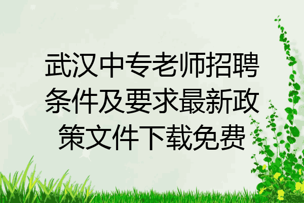 武汉中专老师招聘条件及要求最新政策文件下载免费