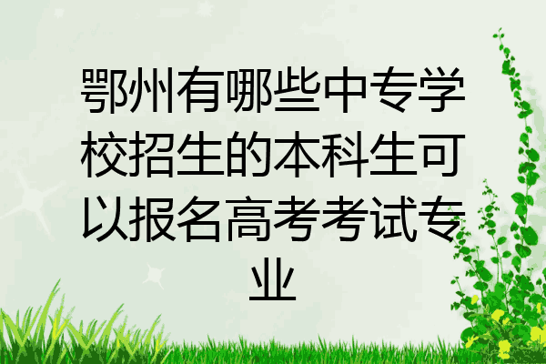 鄂州有哪些中专学校招生的本科生可以报名高考考试专业