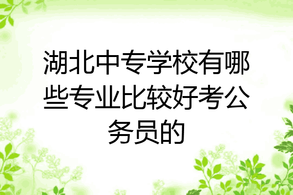 湖北中专学校有哪些专业比较好考公务员的