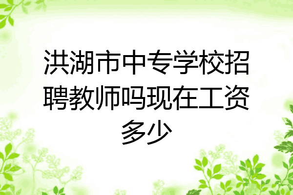洪湖市中专学校招聘教师吗现在工资多少